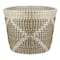 11.5" Beige Seagrass Woven Basket with Black & White Accents